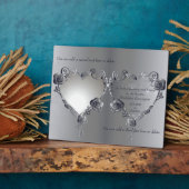 メモリアル記念日シルバリバラハート枠 フォトプラーク (側面)