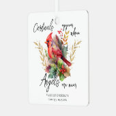 メモリアル記念深紅色表示 メタルオーナメント (正面左)