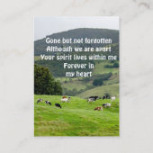 メモリアル記念牧畜場の風景 名刺 (裏面)