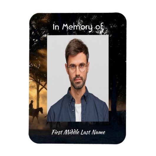 メモリアル記念物森林歩道のウォーキングホース マグネット (縦)