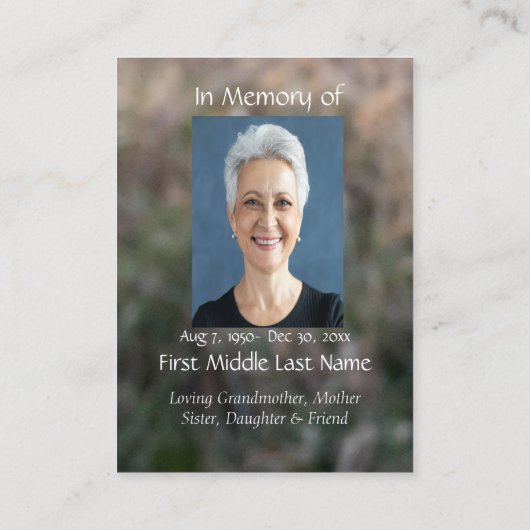 メモリアル記念物納屋フクロウ鳥フライト 名刺 (裏面)