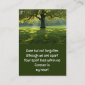 メモリアル記念美しい日除けツリーの芝生 名刺 (裏面)