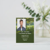 メモリアル記念美しい日除けツリーの芝生 名刺 (スタンド正面)