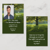 メモリアル記念美しい日除けツリーの芝生 名刺 (正面/裏面)