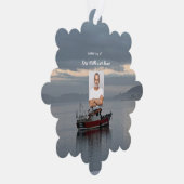 メモリアル記念魚釣りボートフィッシャーマン オーナメントカード (右)