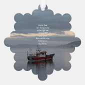 メモリアル記念魚釣りボートフィッシャーマン オーナメントカード (裏面)