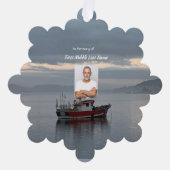 メモリアル記念魚釣りボートフィッシャーマン オーナメントカード (正面)