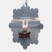 メモリアル記念魚釣りボートフィッシャーマン オーナメントカード (左)