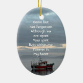 メモリアル記念魚釣りボートフィッシャーマン セラミックオーナメント (裏面)