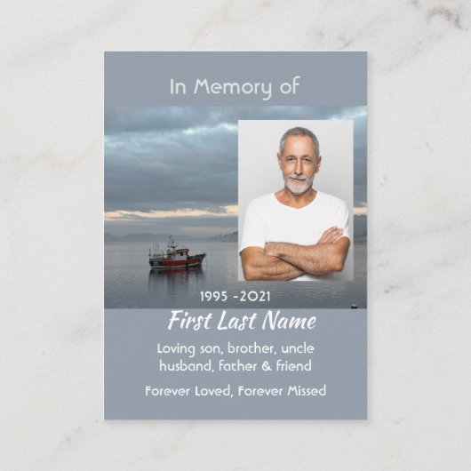 メモリアル記念魚釣りボートフィッシャーマン 名刺 (裏面)