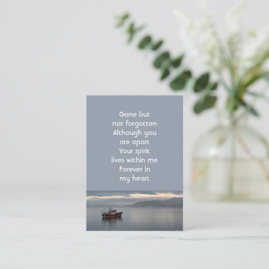 メモリアル記念魚釣りボートフィッシャーマン 名刺 (スタンド正面)