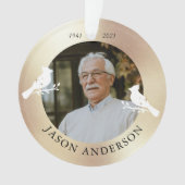 メモリアル記念（鳥）ショウジョウコウカンチョウ鳥フェイク金ゴールド写真 オーナメント (正面)