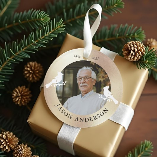 メモリアル記念（鳥）ショウジョウコウカンチョウ鳥フェイク金ゴールド写真 オーナメント