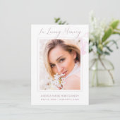 メモリアル赤面水彩フローラフォト悔やみや弔慰 サンキューカード (スタンド正面)