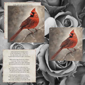 メモリアル赤（鳥）ショウジョウコウカンチョウ記憶の同情カード