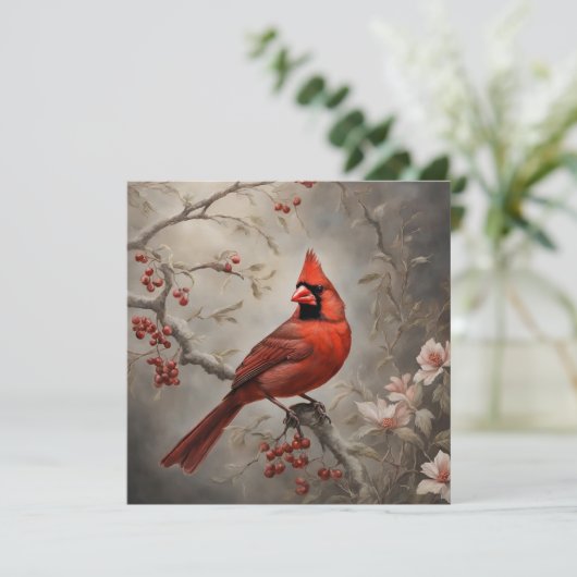 メモリアル赤(鳥)ショウジョウコウカンチョウ記憶の同情カード シーズンカード (スタンド正面)