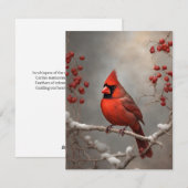 メモリアル赤（鳥）ショウジョウコウカンチョウ記憶の同情カード シーズンカード (正面/裏面)