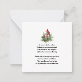 メモリアル赤（鳥）ショウジョウコウカンチョウ記憶の同情カード ノートカード