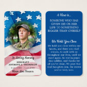 メモリアル軍隊落ちた兵士祈りの言葉カード (正面&裏面)