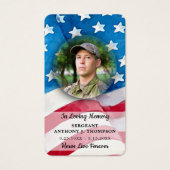 メモリアル軍隊落ちた兵士祈りの言葉カード (正面)