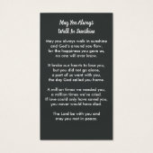 メモリアル迷彩柄写真悔やみや弔慰葬儀祈りの言葉カード (裏面)