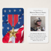 メモリアル青銅メダル祈りの言葉同情カード (正面&裏面)