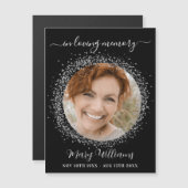 メモリアル黒シルバースパークルス写真マグネット (正面/裏面)