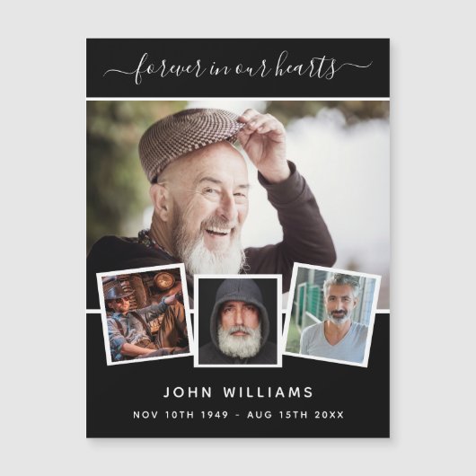 メモリアル黒写真コラージュの愛は常に磁石 (正面)