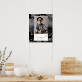 メモリアル黒大理石金ゴールド写真 ポスター (キッチン)