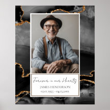 メモリアル黒大理石金ゴールド写真