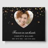 メモリアル黒金ゴールドハート写真 ゲストブック (正面)