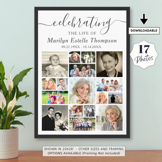 メモリアル17 フォトコラージュ スクリプト ライフを称える ポスター