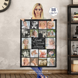 メモリアル18フォトコラージュ永遠に私たちのハート フリースブランケット