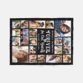 メモリアル19フォトコラージュ永遠に私たちのハート フリースブランケット (正面(横))