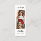 メモリアル2フォトコラージュ葬儀祈りの言葉カード スキニー名刺 (正面)