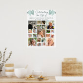 メモリアル21 フォトコラージュ ボタニカル ハート リーフ ポスター (キッチン)