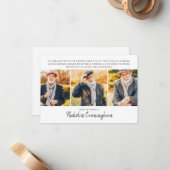 メモリアル3カスタム枚の写真とメッセージありがとう ノートカード (正面/裏面インサイチュ)