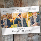 メモリアル3カスタム枚の写真とメッセージありがとう ノートカード