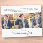 メモリアル3カスタム枚の写真とメッセージ サンキューカード