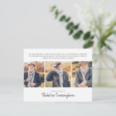 メモリアル3カスタム枚の写真とメッセージ サンキューカード (スタンド正面)