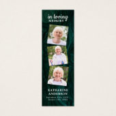 メモリアル3フォトグリーン葬儀祈りの言葉ブックマーク (正面)