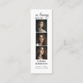 メモリアル3フォトコラージュ葬儀祈りの言葉カード スキニー名刺 (正面)