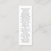 メモリアル3フォトコラージュ葬儀祈りの言葉カード スキニー名刺 (裏面)