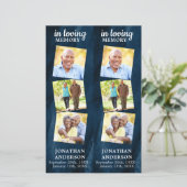 メモリアル3フォトブルー葬儀祈りの言葉2しおり (スタンド正面)