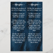 メモリアル3フォトブルー葬儀祈りの言葉2しおり (裏面)