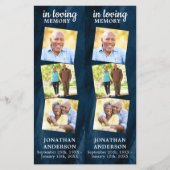 メモリアル3フォトブルー葬儀祈りの言葉2しおり (正面)