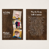 メモリアル3フォトレザー葬儀祈りの言葉カード (正面&裏面)