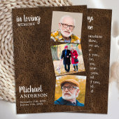 メモリアル3フォトレザー葬儀祈りの言葉カード