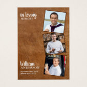 メモリアル3フォトレザー葬儀祈りの言葉カード (正面)