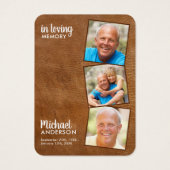 メモリアル3フォト悔やみや弔慰葬儀祈りの言葉カード (正面)